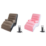 Maxbell Lazy Sofa with Armrest Seating Inflatable Sofa Chair for Camping Travel Home brown