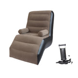 Maxbell Lazy Sofa with Armrest Seating Inflatable Sofa Chair for Camping Travel Home brown