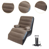 Maxbell Lazy Sofa with Armrest Seating Inflatable Sofa Chair for Camping Travel Home brown