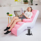 Maxbell Lazy Sofa with Armrest Seating Inflatable Sofa Chair for Camping Travel Home pink