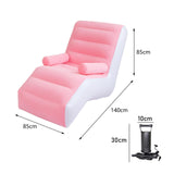 Maxbell Lazy Sofa with Armrest Seating Inflatable Sofa Chair for Camping Travel Home pink