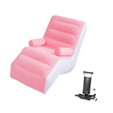 Maxbell Lazy Sofa with Armrest Seating Inflatable Sofa Chair for Camping Travel Home pink