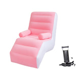 Maxbell Lazy Sofa with Armrest Seating Inflatable Sofa Chair for Camping Travel Home pink