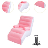 Maxbell Lazy Sofa with Armrest Seating Inflatable Sofa Chair for Camping Travel Home pink