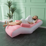 Maxbell Lazy Sofa with Armrest Seating Inflatable Sofa Chair for Camping Travel Home pink