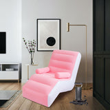 Maxbell Lazy Sofa with Armrest Seating Inflatable Sofa Chair for Camping Travel Home pink