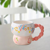 Maxbell Ceramic Coffee Mug Creative Cartoon Cereal Mug for Fruit Hot Chocolate Latte Peach