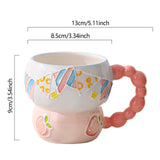 Maxbell Ceramic Coffee Mug Creative Cartoon Cereal Mug for Fruit Hot Chocolate Latte Peach