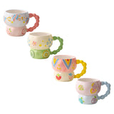 Maxbell Ceramic Coffee Mug Creative Cartoon Cereal Mug for Fruit Hot Chocolate Latte Peach
