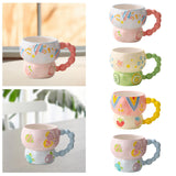 Maxbell Ceramic Coffee Mug Creative Cartoon Cereal Mug for Fruit Hot Chocolate Latte Peach