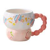 Maxbell Ceramic Coffee Mug Creative Cartoon Cereal Mug for Fruit Hot Chocolate Latte Peach