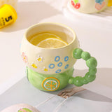 Maxbell Ceramic Coffee Mug Creative Cartoon Cereal Mug for Fruit Hot Chocolate Latte Lemon