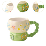 Maxbell Ceramic Coffee Mug Creative Cartoon Cereal Mug for Fruit Hot Chocolate Latte Lemon