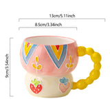 Maxbell Ceramic Coffee Mug Creative Cartoon Cereal Mug for Fruit Hot Chocolate Latte Strawberry