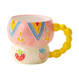 Maxbell Ceramic Coffee Mug Creative Cartoon Cereal Mug for Fruit Hot Chocolate Latte Strawberry