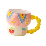 Maxbell Ceramic Coffee Mug Creative Cartoon Cereal Mug for Fruit Hot Chocolate Latte Strawberry