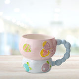 Maxbell Ceramic Coffee Mug Creative Cartoon Cereal Mug for Fruit Hot Chocolate Latte Blueberry
