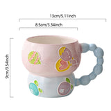 Maxbell Ceramic Coffee Mug Creative Cartoon Cereal Mug for Fruit Hot Chocolate Latte Blueberry