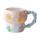 Maxbell Ceramic Coffee Mug Creative Cartoon Cereal Mug for Fruit Hot Chocolate Latte Blueberry