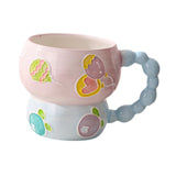 Maxbell Ceramic Coffee Mug Creative Cartoon Cereal Mug for Fruit Hot Chocolate Latte Blueberry