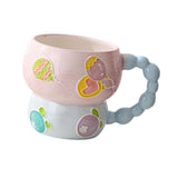 Maxbell Ceramic Coffee Mug Creative Cartoon Cereal Mug for Fruit Hot Chocolate Latte Blueberry