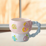 Maxbell Ceramic Coffee Mug Creative Cartoon Cereal Mug for Fruit Hot Chocolate Latte Blueberry