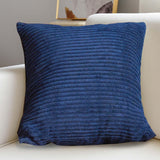 Maxbell Corduroy Pillow Cover Home Decor Zipper Cushion Cover for Bedroom Sofa Hotel Dark Blue