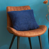 Maxbell Corduroy Pillow Cover Home Decor Zipper Cushion Cover for Bedroom Sofa Hotel Dark Blue