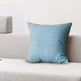 Maxbell Corduroy Pillow Cover Home Decor Zipper Cushion Cover for Bedroom Sofa Hotel Light Blue