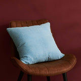 Maxbell Corduroy Pillow Cover Home Decor Zipper Cushion Cover for Bedroom Sofa Hotel Light Blue