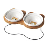 Maxbell Tilted Dog Bowls Neck Protection Pet Bowls Anti Slip Elevated Dog Water Bowl Yellow Cat