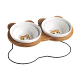 Maxbell Tilted Dog Bowls Neck Protection Pet Bowls Anti Slip Elevated Dog Water Bowl Yellow Cat