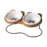 Maxbell Tilted Dog Bowls Neck Protection Pet Bowls Anti Slip Elevated Dog Water Bowl Gray Cat