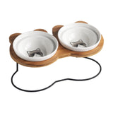 Maxbell Tilted Dog Bowls Neck Protection Pet Bowls Anti Slip Elevated Dog Water Bowl Gray Cat