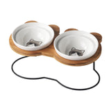 Maxbell Tilted Dog Bowls Neck Protection Pet Bowls Anti Slip Elevated Dog Water Bowl Gray Cat