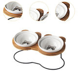Maxbell Tilted Dog Bowls Neck Protection Pet Bowls Anti Slip Elevated Dog Water Bowl Gray Cat