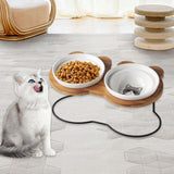 Maxbell Tilted Dog Bowls Neck Protection Pet Bowls Anti Slip Elevated Dog Water Bowl Gray Cat