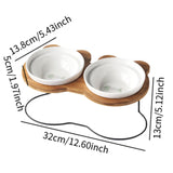 Maxbell Tilted Dog Bowls Neck Protection Pet Bowls Anti Slip Elevated Dog Water Bowl Fishbone