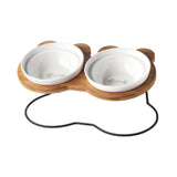 Maxbell Tilted Dog Bowls Neck Protection Pet Bowls Anti Slip Elevated Dog Water Bowl Fishbone