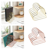 Maxbell Book Stand Flexible Desk Book Storage Rack for Table Decor Living Room Hotel Gold