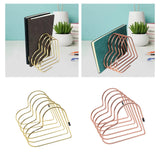 Maxbell Book Stand Flexible Desk Book Storage Rack for Table Decor Living Room Hotel Gold