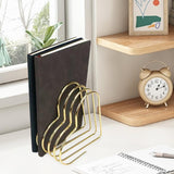 Maxbell Book Stand Flexible Desk Book Storage Rack for Table Decor Living Room Hotel Gold