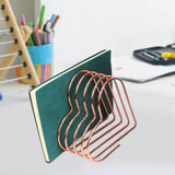 Maxbell Book Stand Flexible Desk Book Storage Rack for Table Decor Living Room Hotel Rose Gold