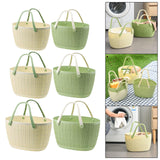 Maxbell Shower Caddy Basket with Handles Bath Basket for Beach College Dorm Bathroom Beige 29x25.5x17cm