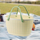 Maxbell Shower Caddy Basket with Handles Bath Basket for Beach College Dorm Bathroom Beige 35x32x23cm