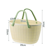 Maxbell Shower Caddy Basket with Handles Bath Basket for Beach College Dorm Bathroom Beige 35x32x23cm