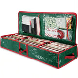 Maxbell Gift Wrap Organizer Bag Wrapping Paper Storage Container for Christmas Gifts Red