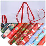 Maxbell Christmas Wrapping Paper Storage Bag with Zipper Storage Wrap Organiser Red