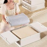 Maxbell Bedding Organizer Dustproof Stackable Lidded Storage Bin for Blanket Clothes White