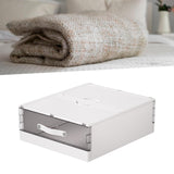 Maxbell Bedding Organizer Dustproof Stackable Lidded Storage Bin for Blanket Clothes White